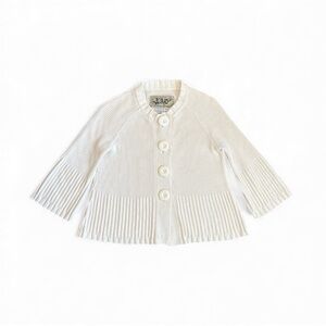 LAL Live A Little Boutique, Winter White Button Up Cardigan, Size M, EUC